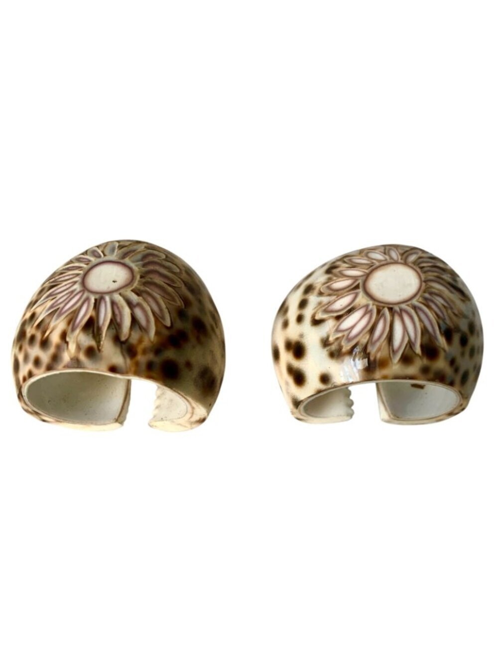 6 Tiger Cowrie Shell Napkin Rings Table Decor - Picture 3 of 7